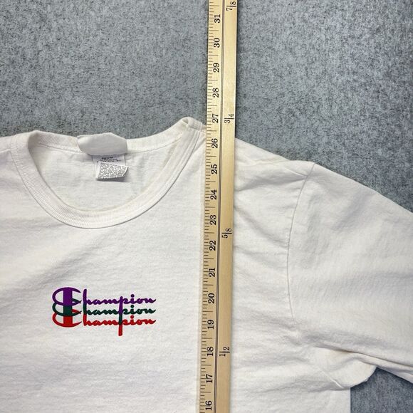 Champion Retro Graphic T-Shirt Men’s M White Multi-Color Long-Sleeve - Picture 10 of 11